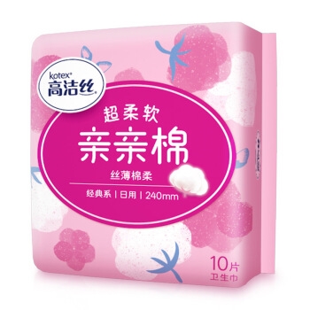 高洁丝Kotex 少女肌240mm10片 日用棉柔丝薄 *14件 图1