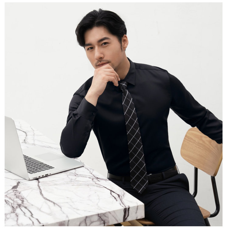 日本 深海 DeepOcean 高支丝光棉 春秋款 男修身长袖衬衫 图12
