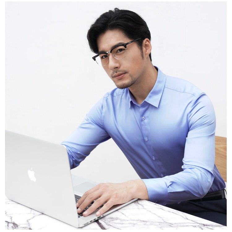 日本 深海 DeepOcean 高支丝光棉 春秋款 男修身长袖衬衫 图14