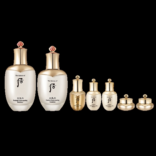 WHOO后 花献紧颜系列护肤套装（滋养液150ml+25ml+乳110ml+25ml+精华液8ml+滋养霜10ml+眼霜5ml+赠天气丹花献护肤礼盒78ml+精华液3件套 31ml） 图1