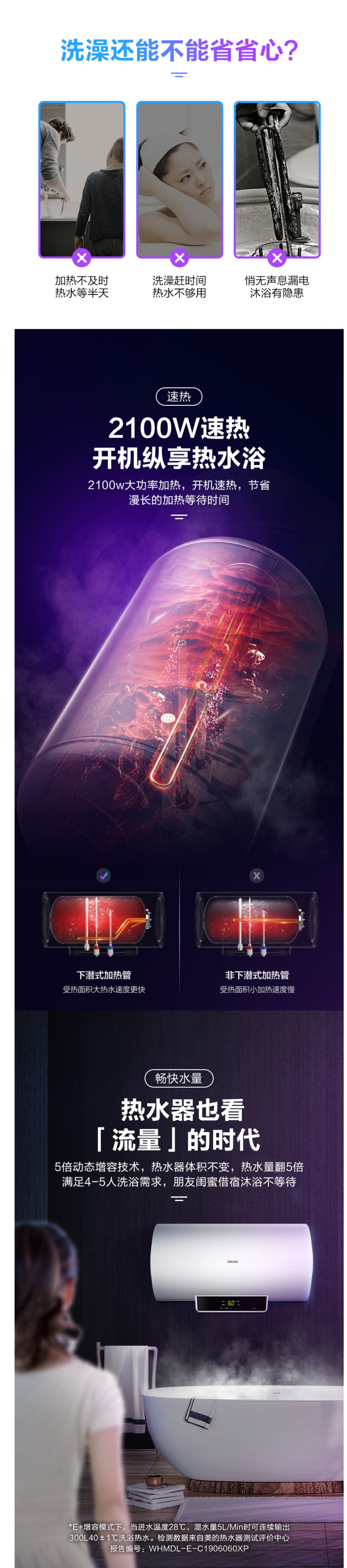 美的副牌 华凌 YJ2 智能变频 储水式电热水器 60L 图3