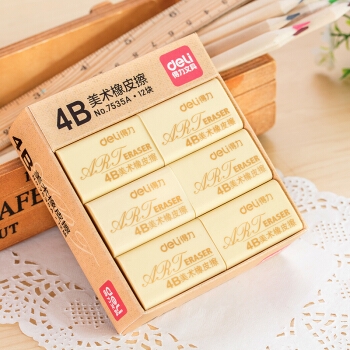deli 得力 7535A 4B绘图橡皮擦 黄色 大号 12块 *19件 图4