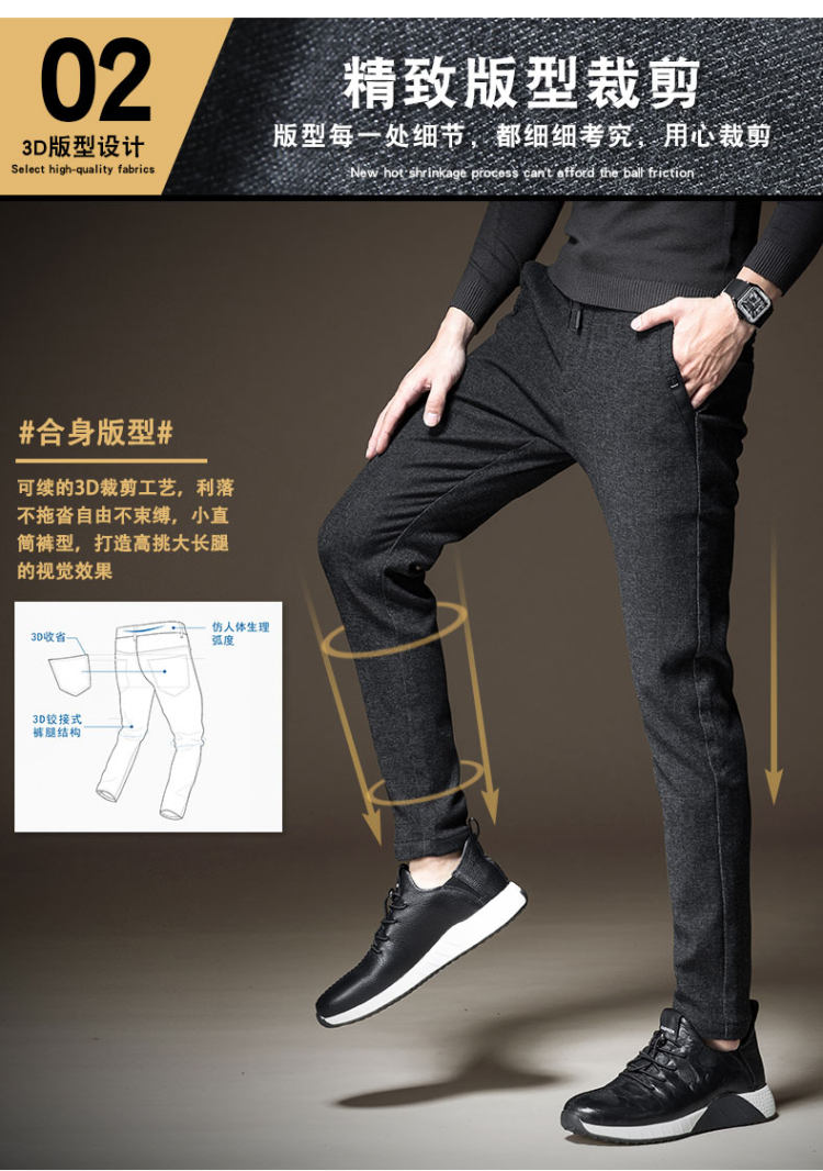 秋冬款外穿羊羔绒加绒休闲男裤男 图4