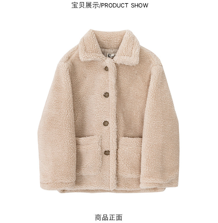 帕奴丝 女士 羊羔绒毛呢外套 图4