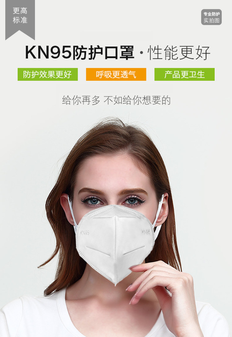 荣佳医疗 kn95成人一次性口罩  50只 图1