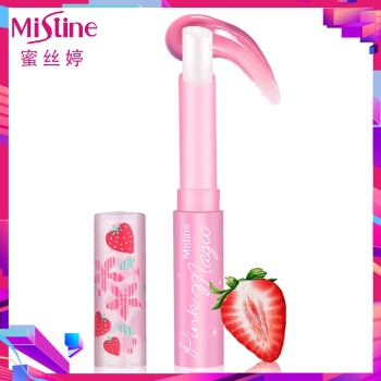 京东PLUS会员： Mistine 蜜丝婷 草莓变色唇膏 1.7g 单支装 *2件 图1