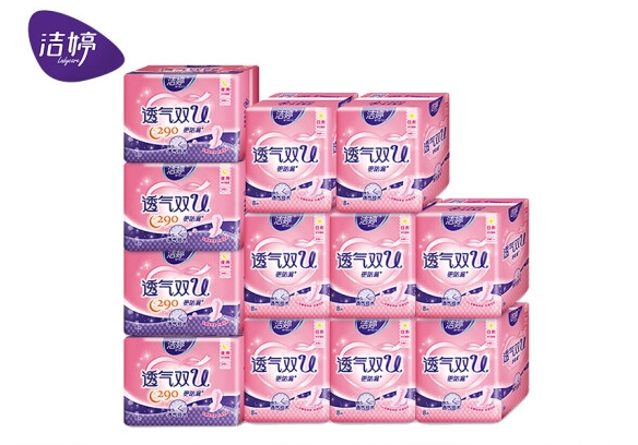 Ladycare 洁婷 棉柔卫生巾组合 96片(240mm*64片+290mm*32片) *4件+赠日夜用19片*2+日用19片*2+180mm*20片*2 图2