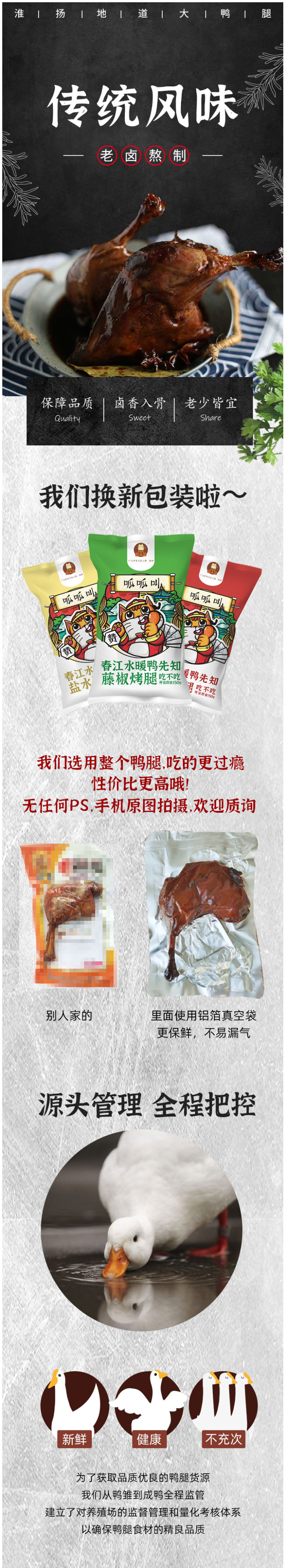 老扬城 即食鸭腿 150g 真空包装 图1