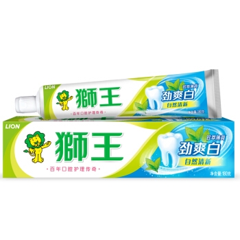 LION 狮王 劲爽白牙膏珍萃薄荷 180g *26件 图1