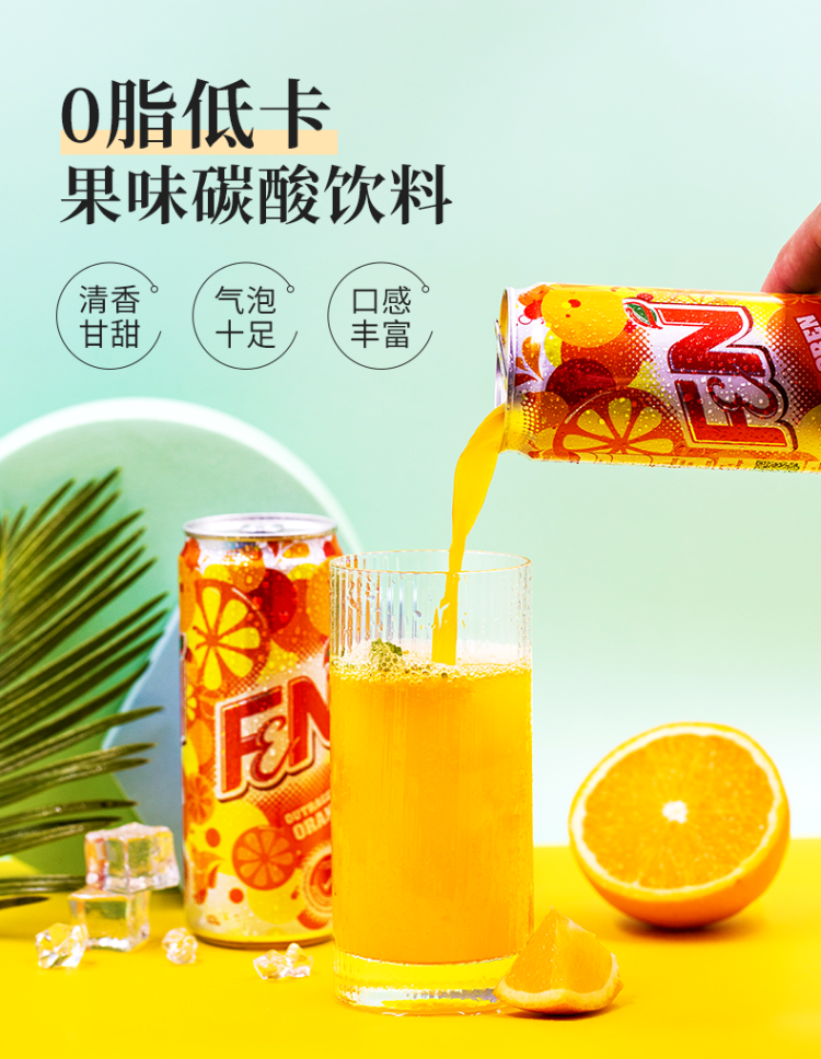 0脂低糖 马来西亚 FN 趣味汽水果味碳酸饮料 325ml*12罐 图4