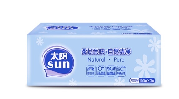 洁柔旗下 太阳 食品级抽纸 3层*100抽*24包 图3