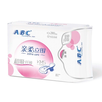 ABC KMS亲柔立围超吸纤薄棉柔夜用卫生巾 280mm*8片 *10件 图4