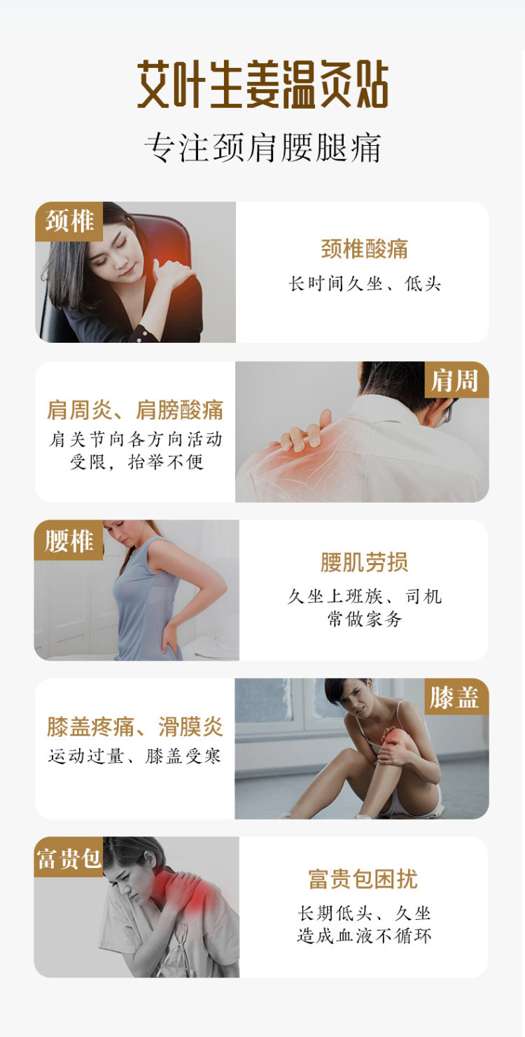 艾草生姜膝盖贴颈椎贴10贴 图6