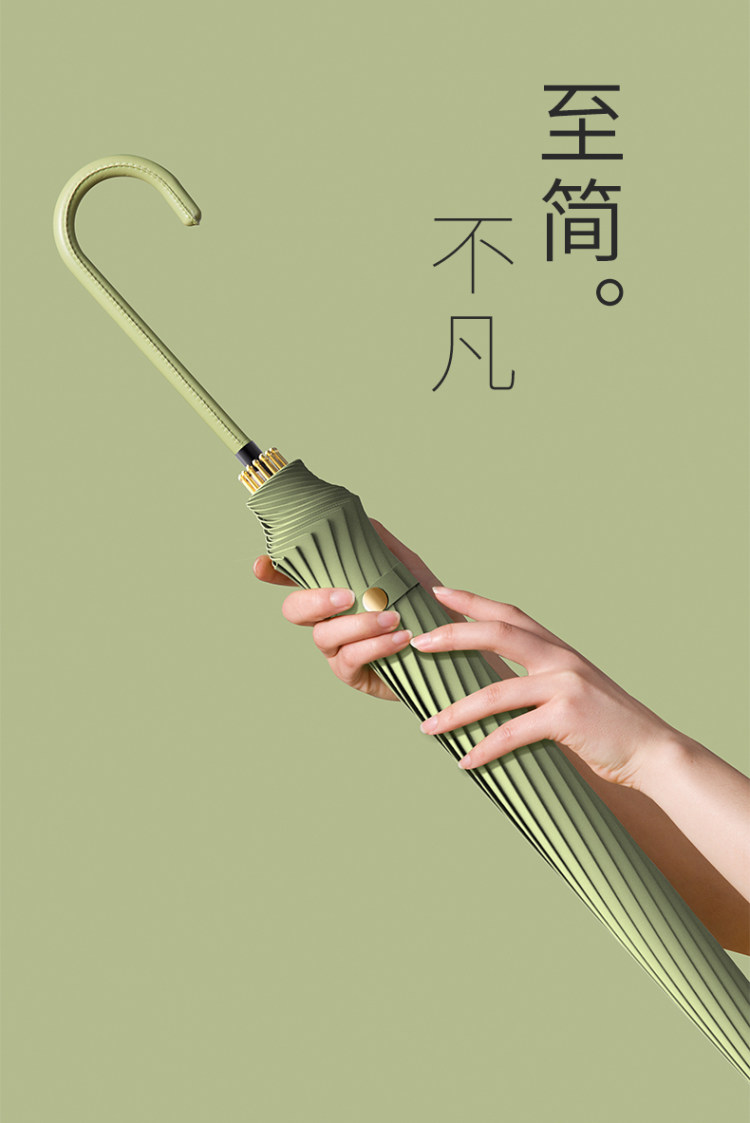 仕凯丹 简约纯色长柄雨伞 图1