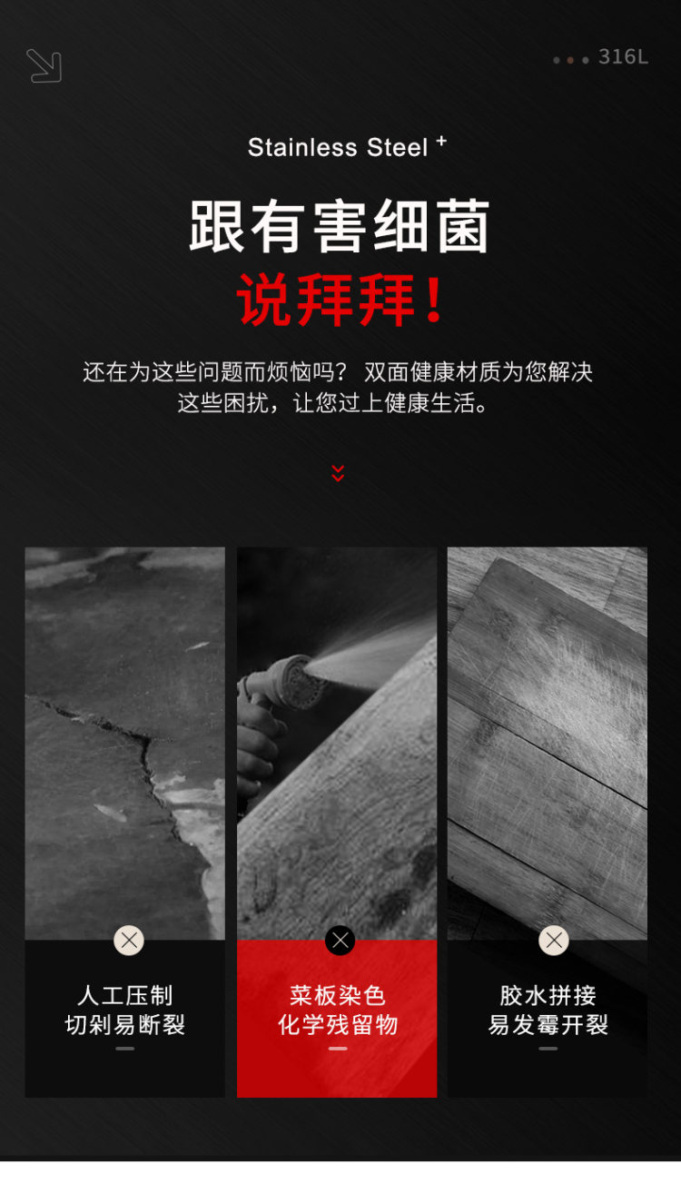 德国316不锈钢切菜板 图1