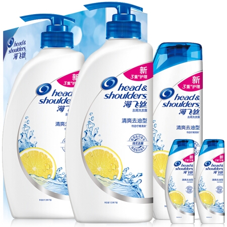 Head & Shoulders 海飞丝 洗发水套装（500ml*2+400ml+赠补充装200ml） 图1