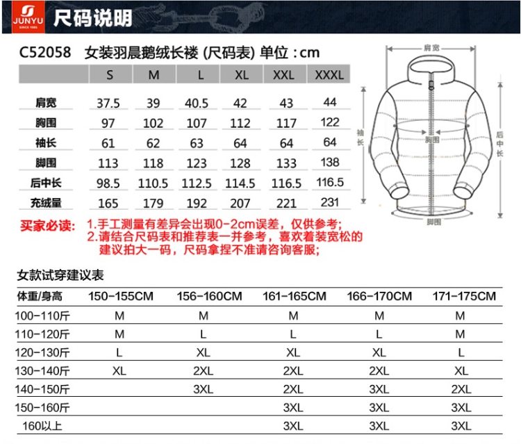 君羽 800蓬179克90%鹅绒 防风防雪 女过膝长款修身羽绒服 加厚大毛领可抗-15℃ 图15