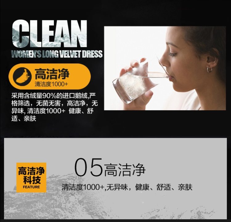 君羽 800蓬179克90%鹅绒 防风防雪 女过膝长款修身羽绒服 加厚大毛领可抗-15℃ 图9