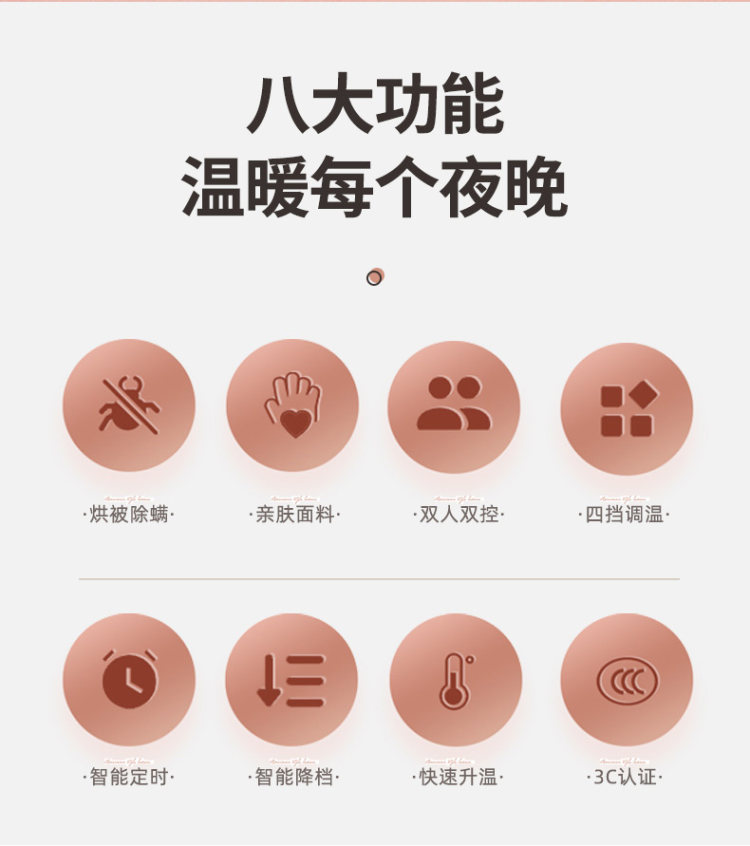志高 家用电热毯 双控调温除螨 图2