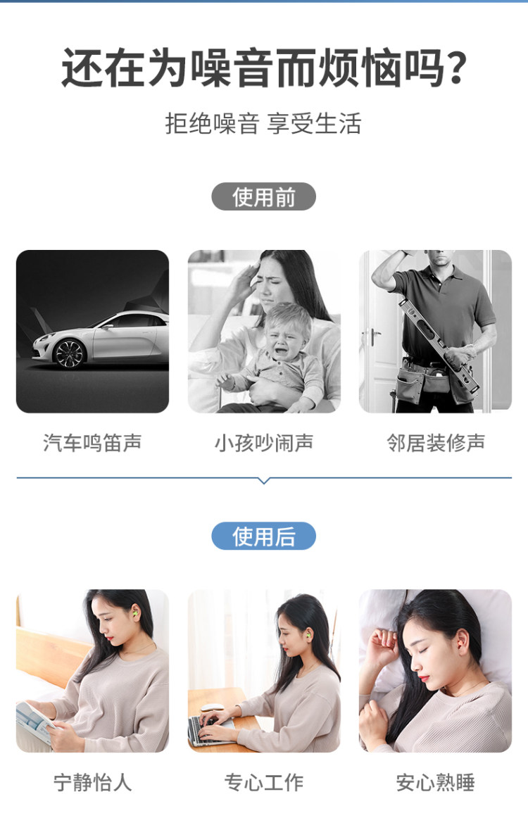 耳塞防噪音 超级隔音 4枚！ 图3