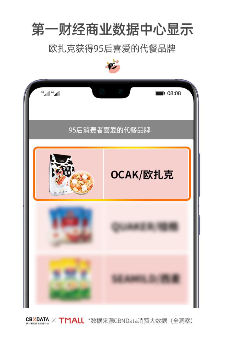 欧扎克 益生菌溶豆牛乳水果麦片400g 图3