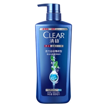 京东PLUS会员： CLEAR 清扬 洗发露活力运动薄荷型 500ml *4件 图1