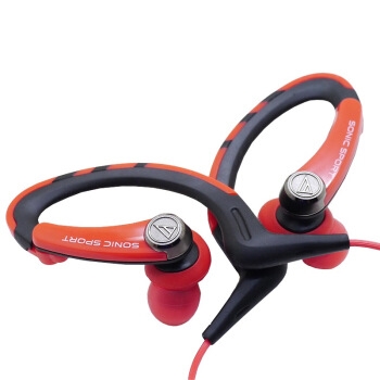 audio-technica 铁三角 SPORT 1 IS 线控挂耳式耳机 红色 图1