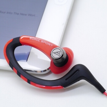 audio-technica 铁三角 SPORT 1 IS 线控挂耳式耳机 红色 图5