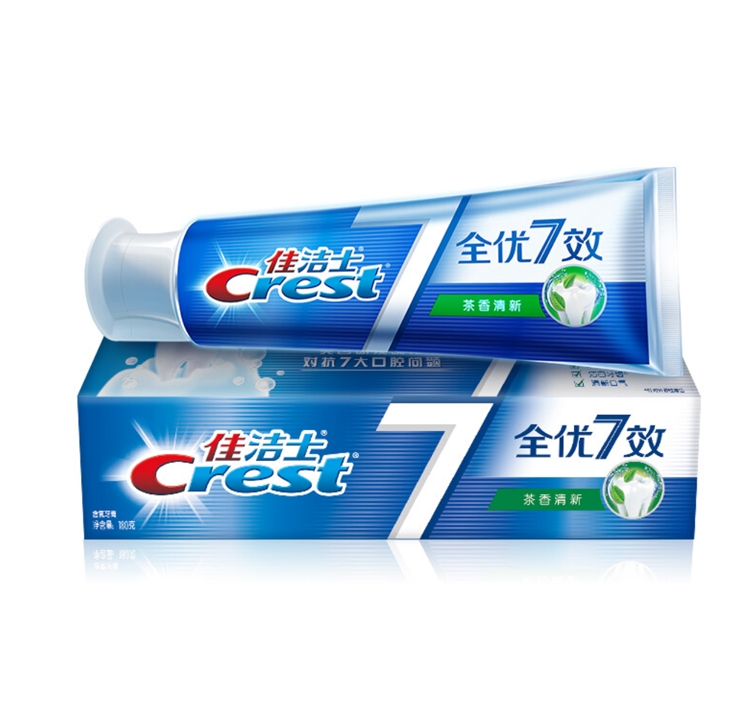 京东PLUS会员： Crest 佳洁士 全优7效 茶香深洁牙膏 180g *14件 图2