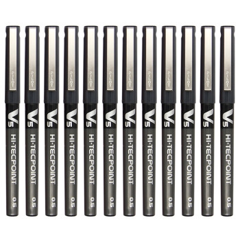 京东PLUS会员： PILOT 百乐 BX-V5 直液式中性笔 0.5mm 12支 黑色 *2件 图1