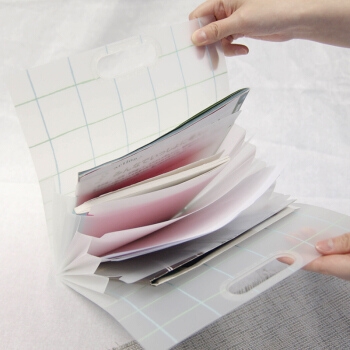 KOKUYO 日本国誉 WSG-DFL65BR 格子印象竖款风琴包 风琴夹 资料册 文件夹360*240*7mm A4S/6袋 蓝红 *7件 图3