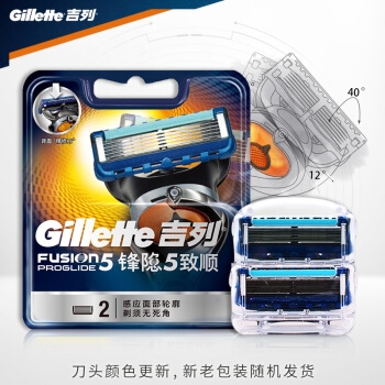 京东PLUS会员： Gillette 吉列 锋隐致顺 手动剃须刀片 （2刀头） *2件 +凑单品 图1
