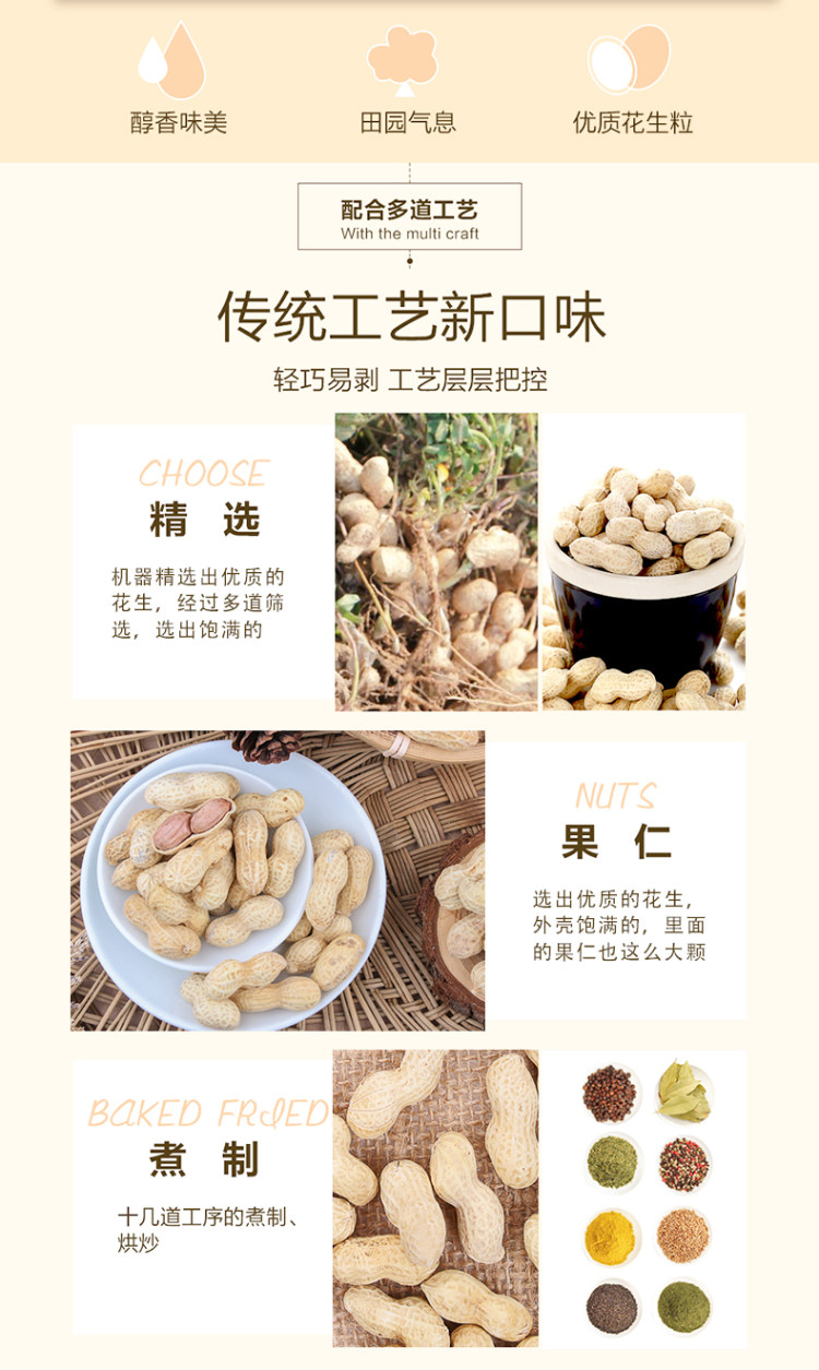 龙岩花生 星派 蒜香五香花生500g*2大袋 图5