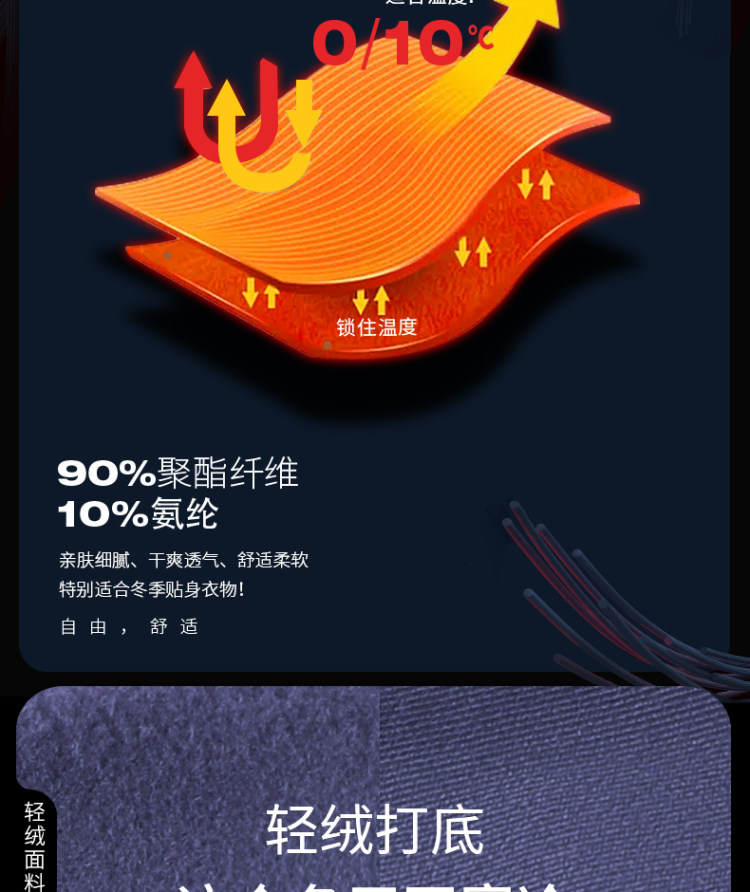 奥元素 男士秋裤 加绒塑性保暖裤 图4
