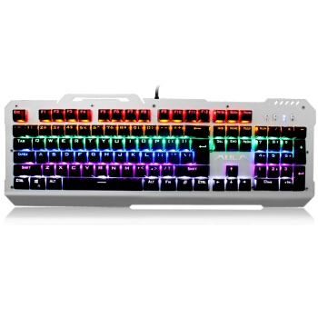 AULA 狼蛛 F2008 混光机械键盘 青轴 黑色 RGB 图1