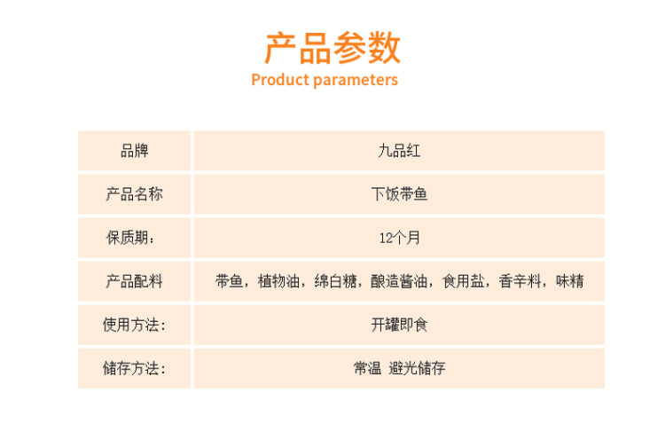 九品红 下饭带鱼罐头即食五香香辣罐头 5罐 图2