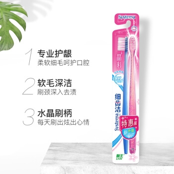 京东PLUS会员： Lion 狮王 细齿洁 晶彩牙刷 2支装 *19件 图5