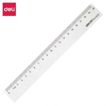 京东PLUS会员、凑单品： deli 得力 6220 塑料直尺 20cm 图1