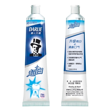 DARLIE 黑人 超白 牙膏 190g 单支装 *7件 图4