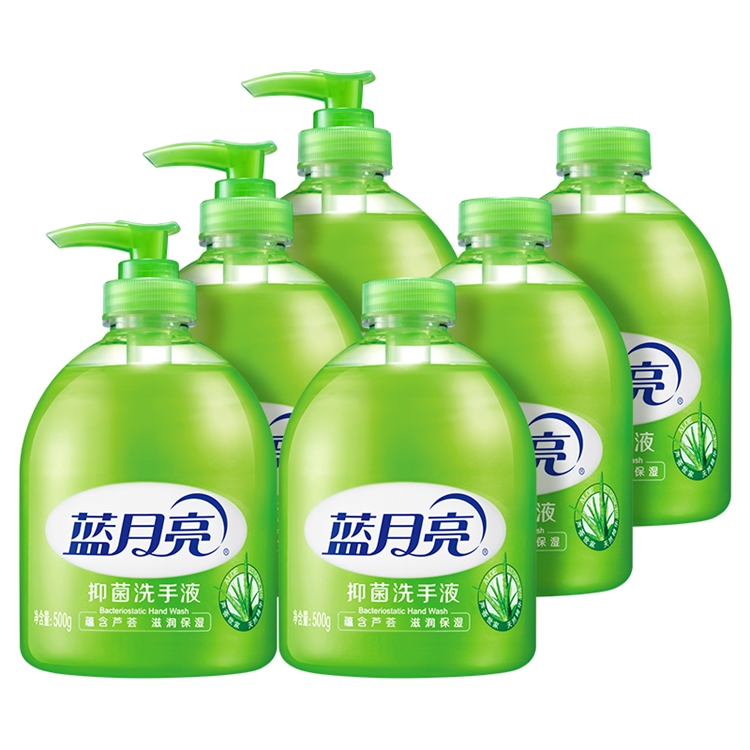 Bluemoon 蓝月亮 芦荟抑菌洗手液套装 （500g*3+补充装500g*3） *4件 图1