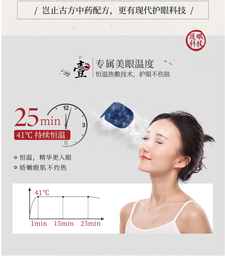 珍视明 中药蒸汽热敷眼罩 缓解眼疲劳黑眼圈 10片/盒 图7