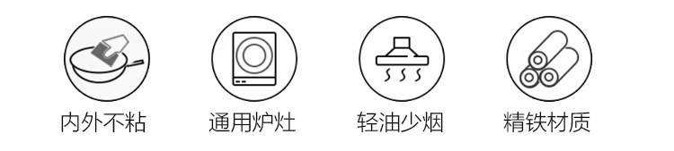 美利亚 家用精铁麦饭石不粘锅炒锅 图3