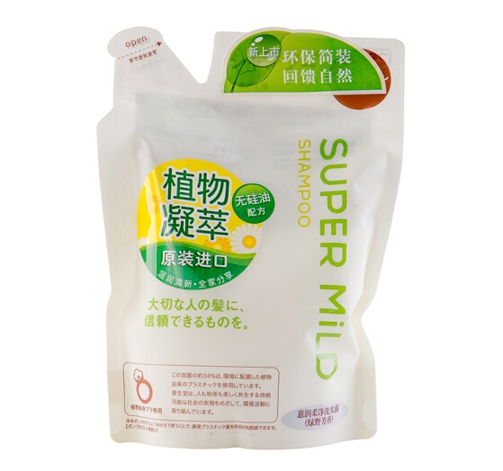 资生堂惠润（SUPER MiLD）柔净（绿野芳香）洗发露 替换装 400ml（日本原装进口洗发水） *3件 图1