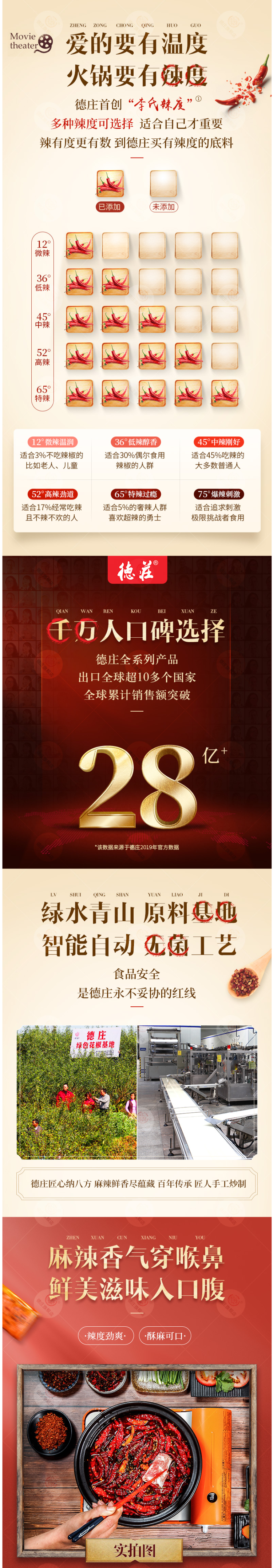 德庄 重庆牛油麻辣火锅底料 150g*6袋 图2