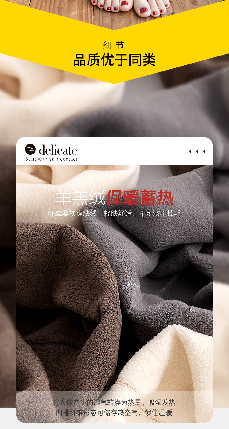 帕兰朵旗舰店 女士400g特厚羊羔绒外穿打底裤 图4