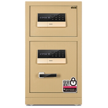 deli 得力 16653 镇山虎系列 双门双层家用办公保险箱 高80cm 图2