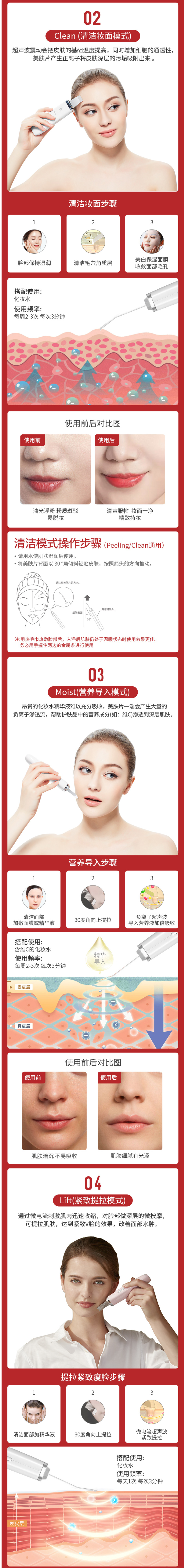 日本 可思美 CosBeauty 超声波美容仪 铲皮塑V脸吸黑头 图2