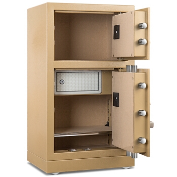 deli 得力 16653 镇山虎系列 双门双层家用办公保险箱 高80cm 图4