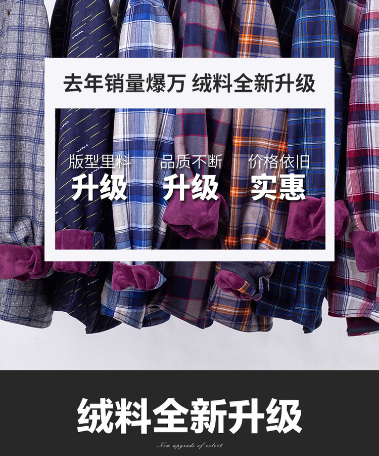 北极绒 双面绒加厚男士保暖衬衫 图3