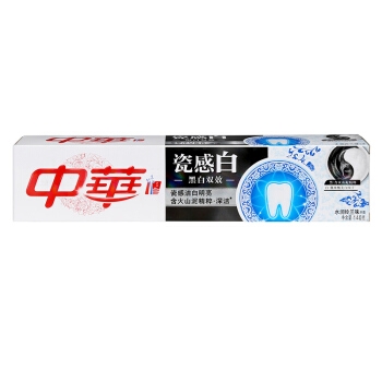 京东PLUS会员： ZHONGHUA 中华 瓷感白 黑白双效牙膏 140g *13件 图2